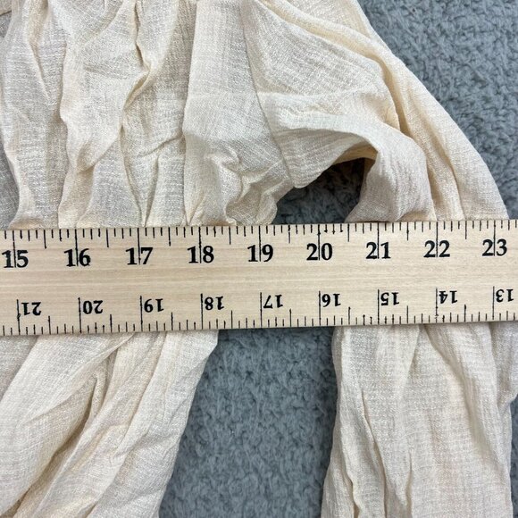 Lush Cream White Crop Top Crossover BOHO Blouse Womens Size Small - Picture 5 of 7